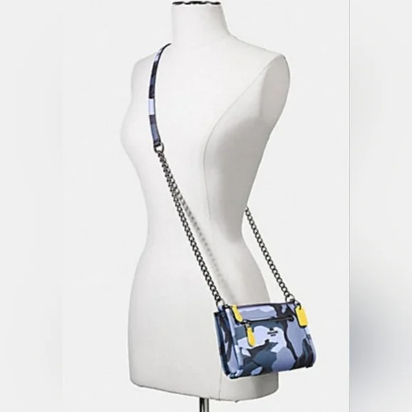 COACH MICKIE CROSSBODY CAMO PEBBLE CROSSBODY BAG - Picture 3 of 12